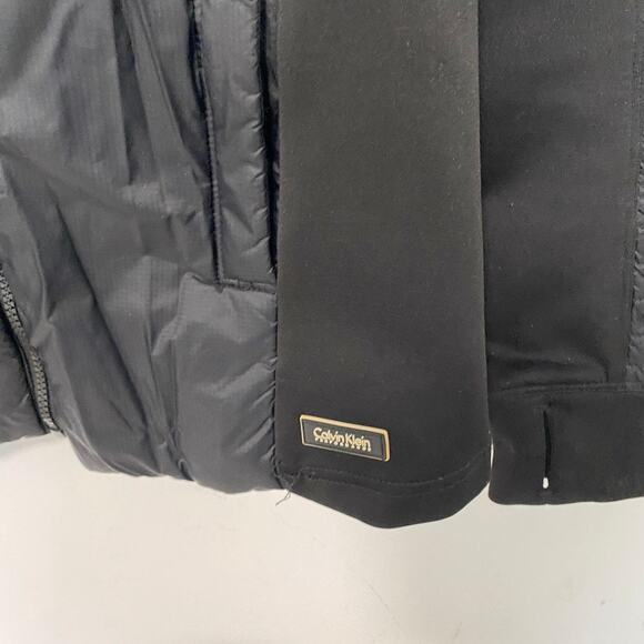 Calvin Klein Black Zip Puffer Hooded Zip Jacket Size Small - Picture 3 of 7